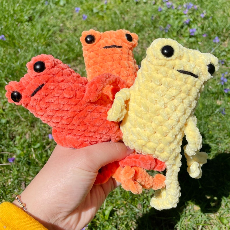 Leggy Frog Crochet Plush Mini Frog Cute Derpy Frogs Etsy