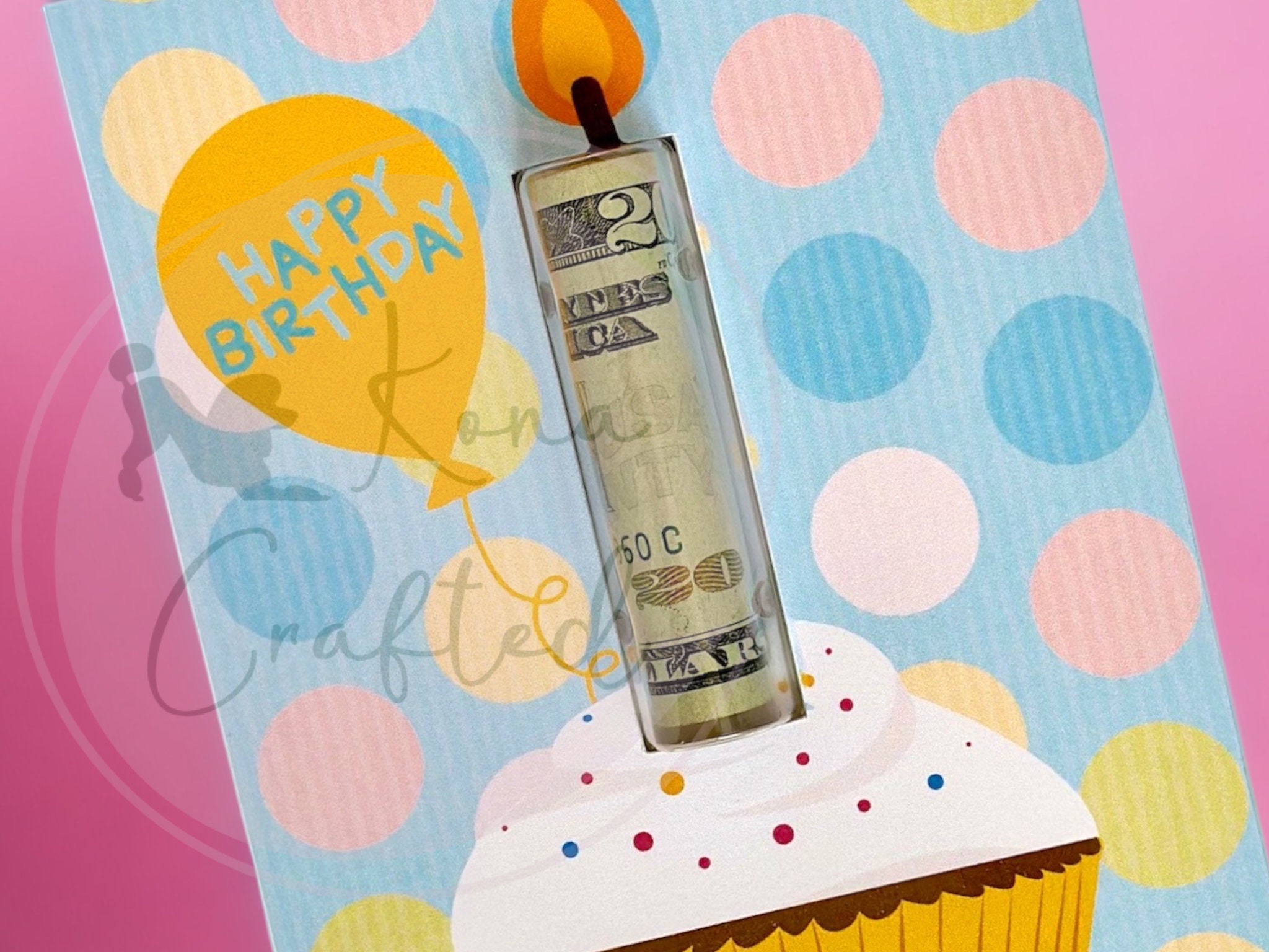 Cupcake Birthday Money Holder Birthday Card Gift Card Etsy