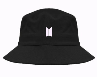 Borahae Saranghae Army Fans Kpop Idol Embroidered Unisex Cotton Summer Bucket Hats