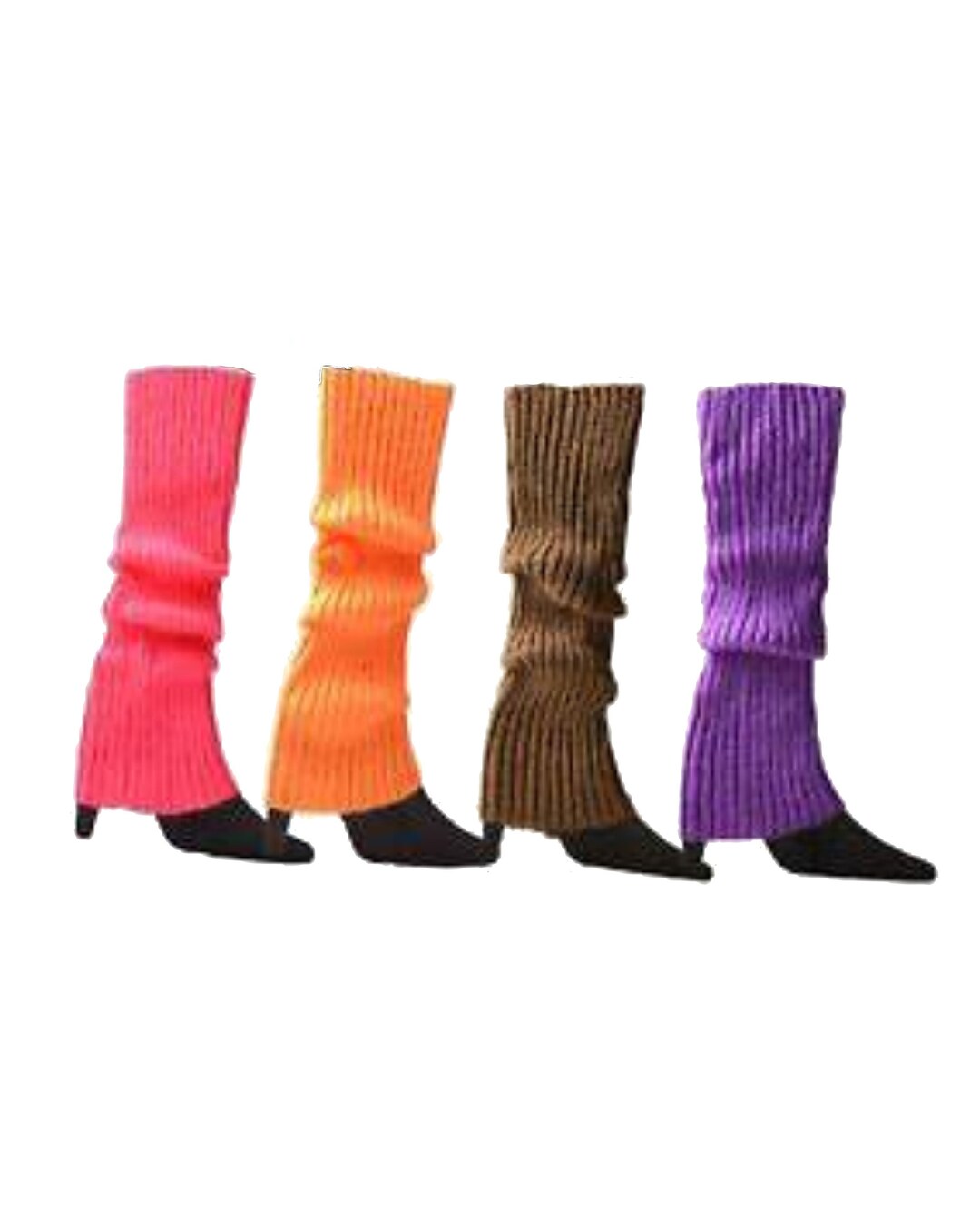 Macahel Plain Ribbed Leg Warmers – Ladies & Girls – 80s Dance Style – One Size Acrylic