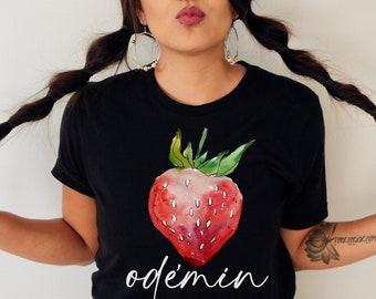 STRAWBERRY WATERCOLOUR Unique Gift First Nations Art Indigenous Tshirt Native Tshirt Aboriginal Art Gift for Her Anishinaabe Art Ojibwe Gift