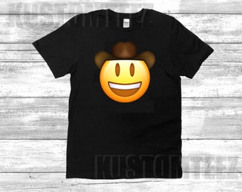 Face With Cowboy Hat Emoji Tshirt for Adult Kids shirts for