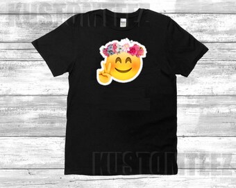 Flower Crown Emoji T-shirt: Matching Family & Friends Shirts