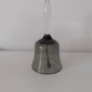 Vintage Ombre glass bell ornament. Collectable glass bell. Smoked glass.