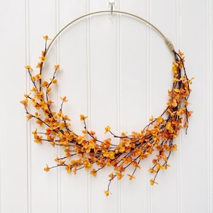 Fall Bittersweet Wreath, Fall Minimalist Wreath,  Modern Autumn Wreath, Fall Hoop Wreath, Modern Fall Door Wreath, Thanksgiving Wreath