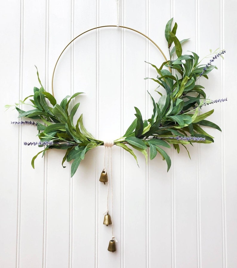 Lavender and Eucalyptus Wreath Modern Wreath for Front Door image 1
