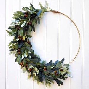 Olive Branch Wreath, Spring Hoop Wreath, Modern Hoop Wreath, Year Round Wreath, Everyday Wreath