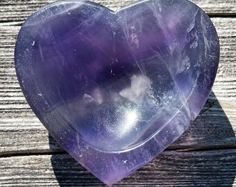 Purple Flourite Heart Bowl