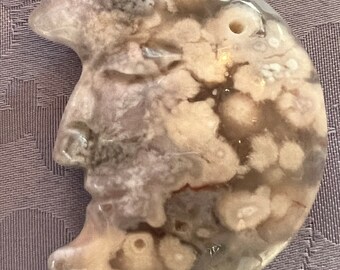 Flower Agate Moon Face