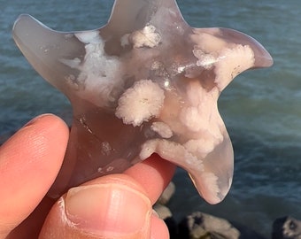 Pink Flower Agate Sea Star