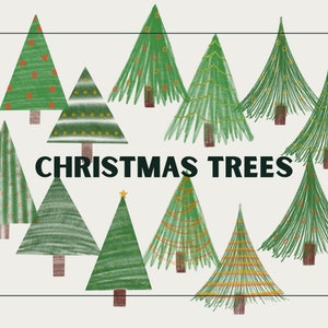 Arbre de Noël PNG, Arbres à feuilles persistantes, Dessin d'arbre de Noël, Arbres de Noël, Dessiné à la main, Utilisation commerciale
