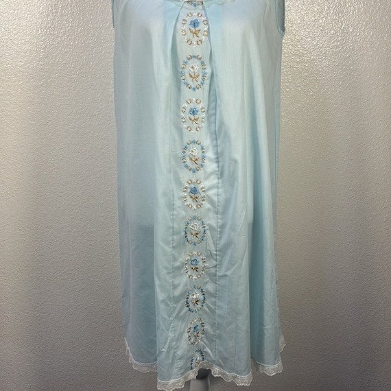 Vintage Katz Shift Blue Slip Dress house dress ni… - image 3