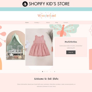 Shopify Theme, Kids Shopify Website Template, Shopify Web Design, Shopify Store Template, Children Store Website, Children's Apparel