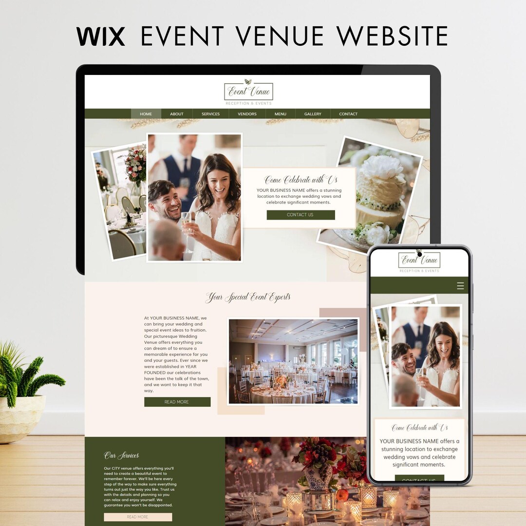 Event Website Template Event Venue Website Template, Wedding Venue Website Template, Wix ...