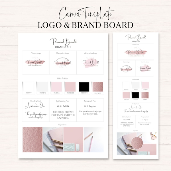 Canva Brand Kit Template | Brand Board Template | Personal Branding Kit | DIY Logo Branding | Premade Branding Kit | Aesthetic Brand