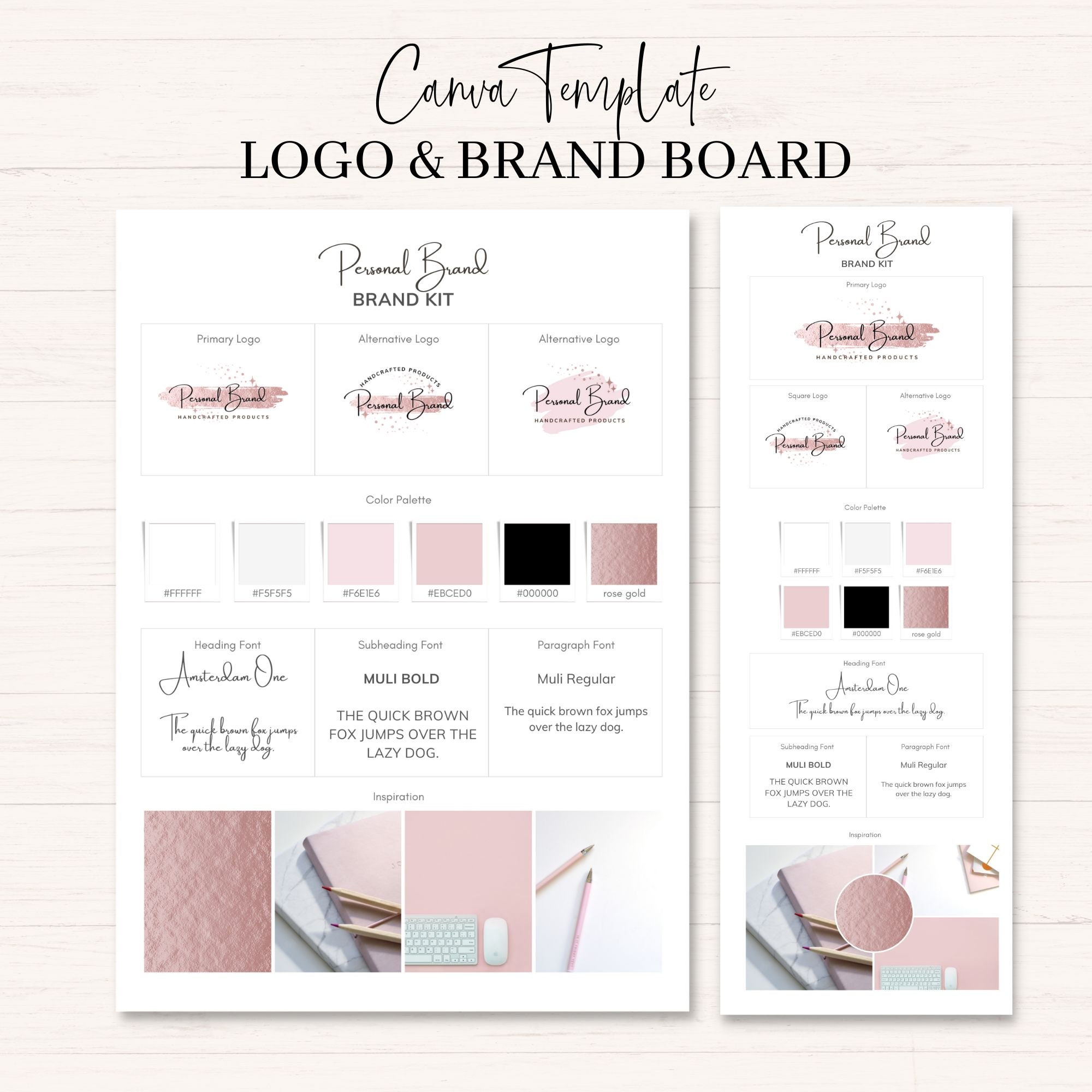 Canva Brand Kit Template | Brand Board Template | Personal Branding Kit ...