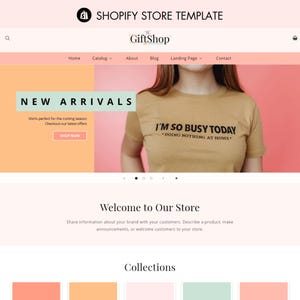 Shopify Website Template, Shopify Theme, Shopify Web Design, Shopify Store Template, Bright Color, Gift Shop, Boutique, POD