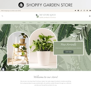 Shopify Theme Template, Shopify Website Template, Shopify Web Design, Shopify 2.0 Themes, Green Shopify Website, Plant Store, Gardening