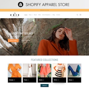 Shopify Theme for Apparel, Clothing & Fashion, Bright Colors Shopify Template with Video Banner, Minimalist Design for Boutique Store