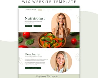 Modelo de site para nutricionista no Wix | Design moderno e editável