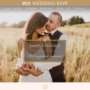 Wedding Website, Wix Website Template, Wix Theme, Wedding RSVP, Online Wedding Invitation, Digital Wedding Invitation, Save the Date website
