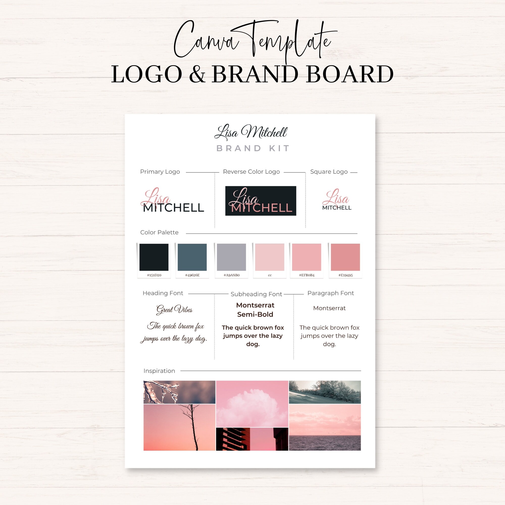Canva Brand Kit Template | Brand Board Template | Branding Kit | DIY ...