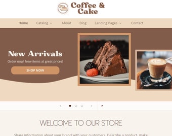 Cafe Shopify Theme, Bakery Shopify Website Design, Shopify Web Template, Coffee Shopify Theme, Shopify Store, Shopify Web Theme