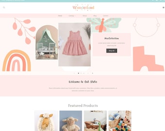 Tema Shopify, Plantilla de sitio web Shopify para niños, Diseño web Shopify, Plantilla de tienda Shopify, Sitio web de tienda para niños, Ropa para niños