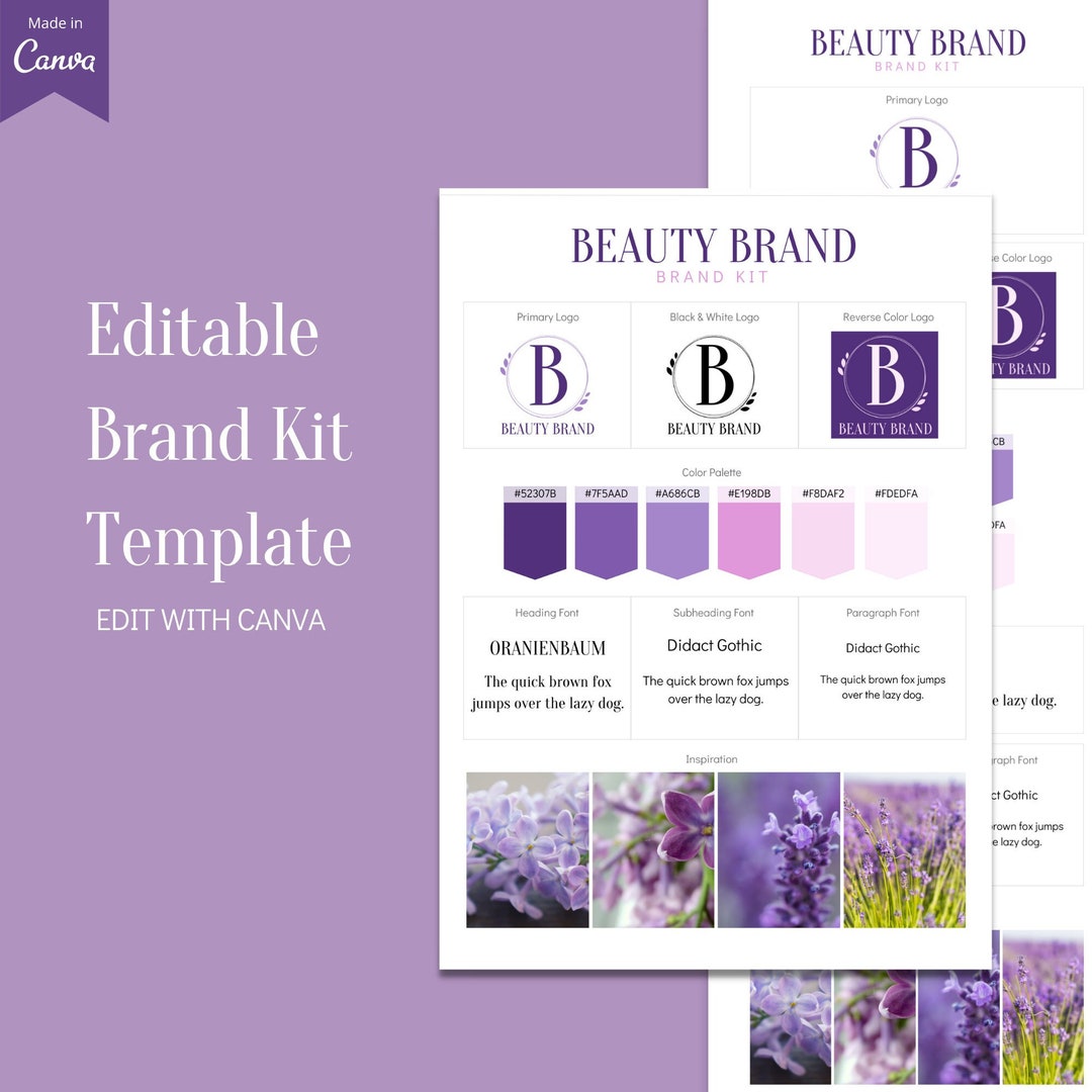 Canva Branding Kit Brand Board Template Brand Kit Premade - Etsy Singapore