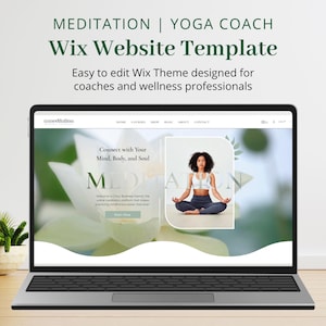Wix Website Template, Online Meditation Website Design, Yoga Classes Wix Theme, Spiritual Healing Web Theme, Health and Wellness Website