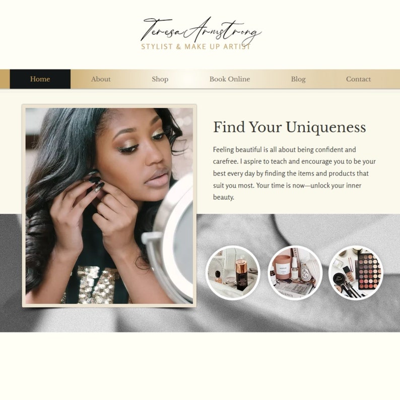 Luxury Beauty Brand Wix site Template Wix site Design Etsy Canada