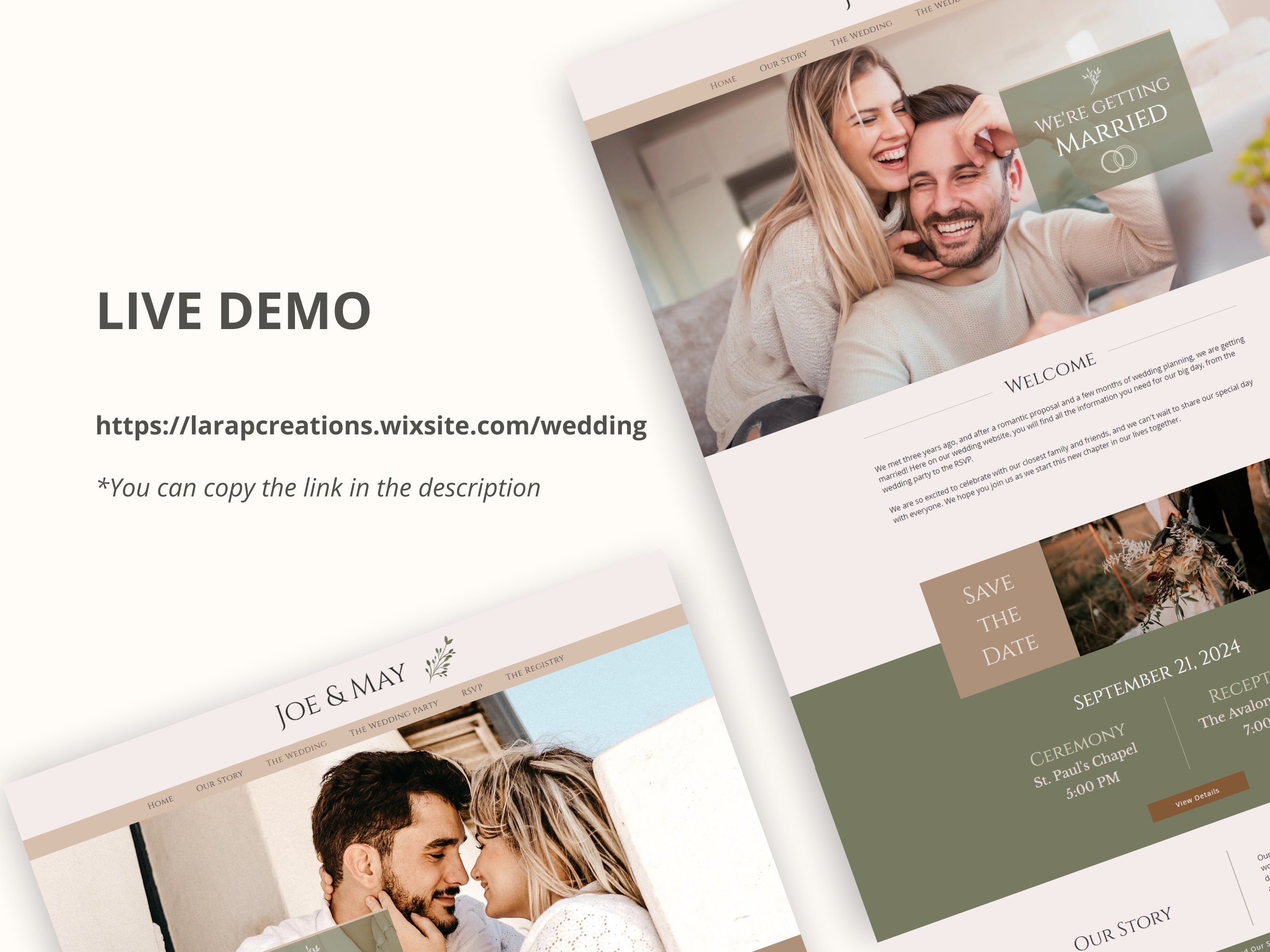 Wedding Website Wix Website Template Wix Theme Wedding RSVP Online