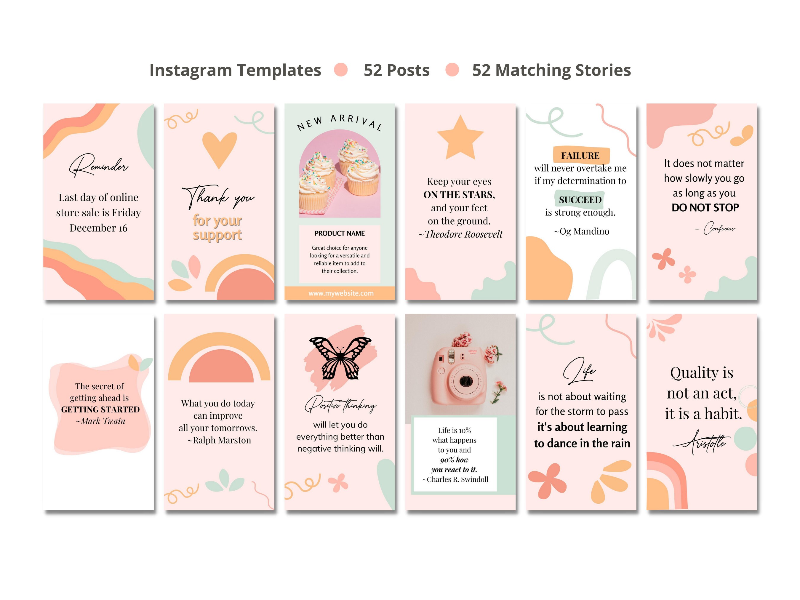 Instagram Post Templates for Canva, Quotes for Instagram Posts, Canva ...