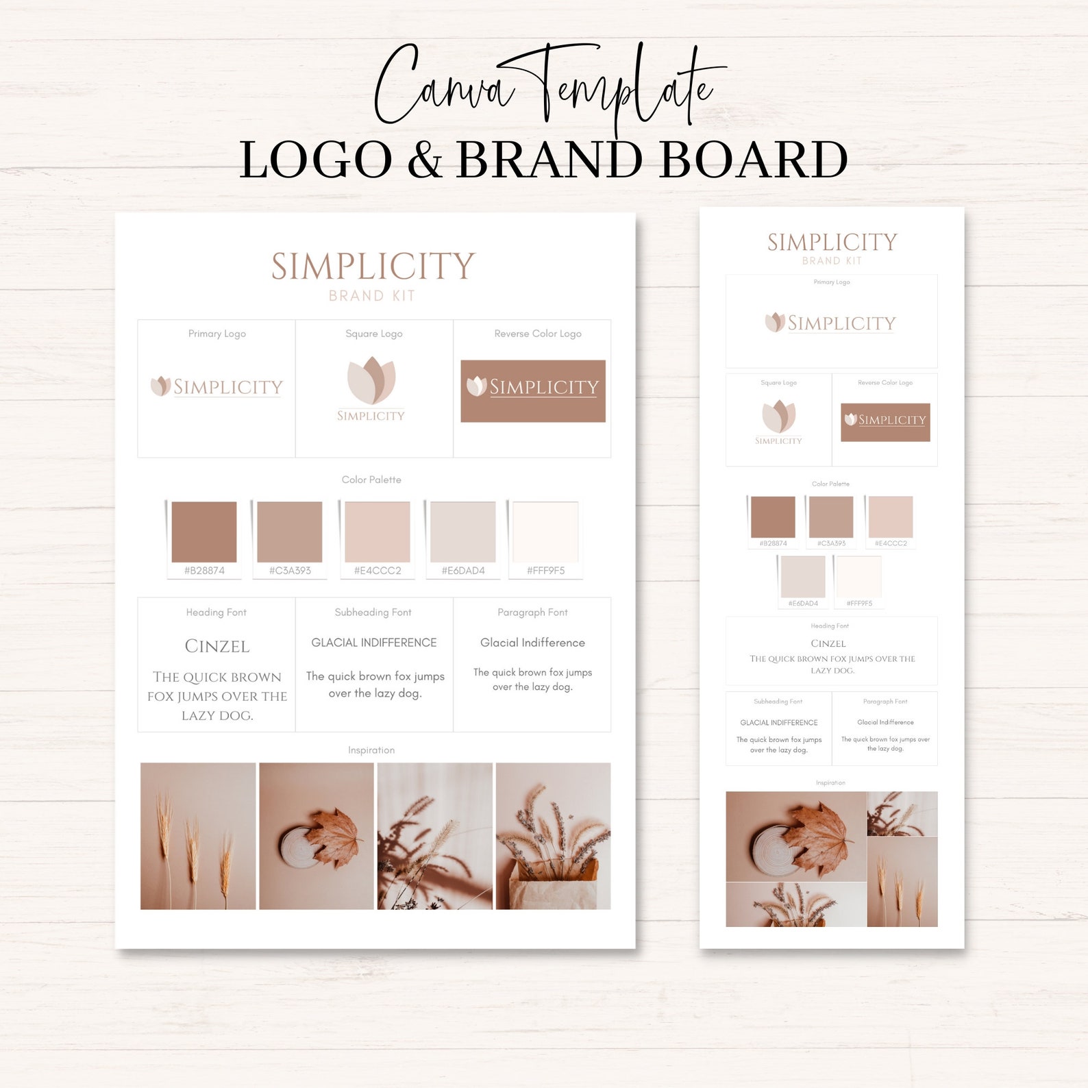 Canva Brand Kit Template, Neutral Branding Kit, Brand Board Template ...