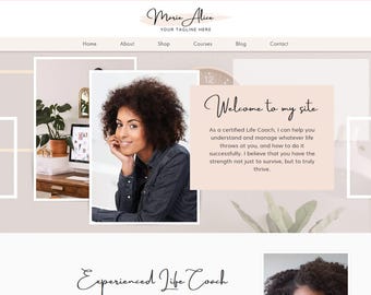 Wix Website Template, Wix Template Website Design, Wix Website Design, Wix Blog Theme, Wix Store Template, Feminine Wix Website, Coach