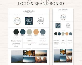 Canva Brand Kit Template | Brand Board Template | Blue Branding Kit | DIY Logo Branding | Premade Branding Kit | Aesthetic Brand