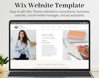 Wix Website Template, Wix Template Website Design, Wix Web Design, Modern Professional Website Theme, Clean & Minimalist Website Aesthetic