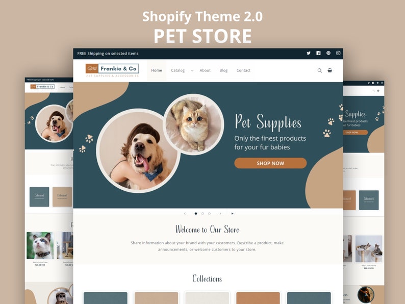 Pet Store Shopify Website Template Pet Supplies Shopify - Etsy