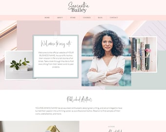 Wix Website Template, Wix Template Website Design, Wix Website Design, Wix Blog Theme, Wix Store Template, Feminine Wix Website, Author