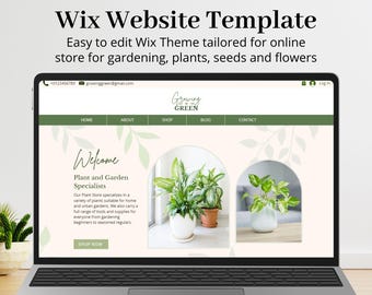 Wix Website Template, Wix Template Web Design, Wix Website Design, Wix Store Template, Gardening Store, Plants Shop, Garden Supplies, Green