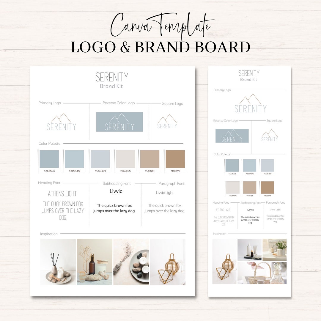 Minimalist Branding Kit, Canva Brand Kit Template | Brand Board ...