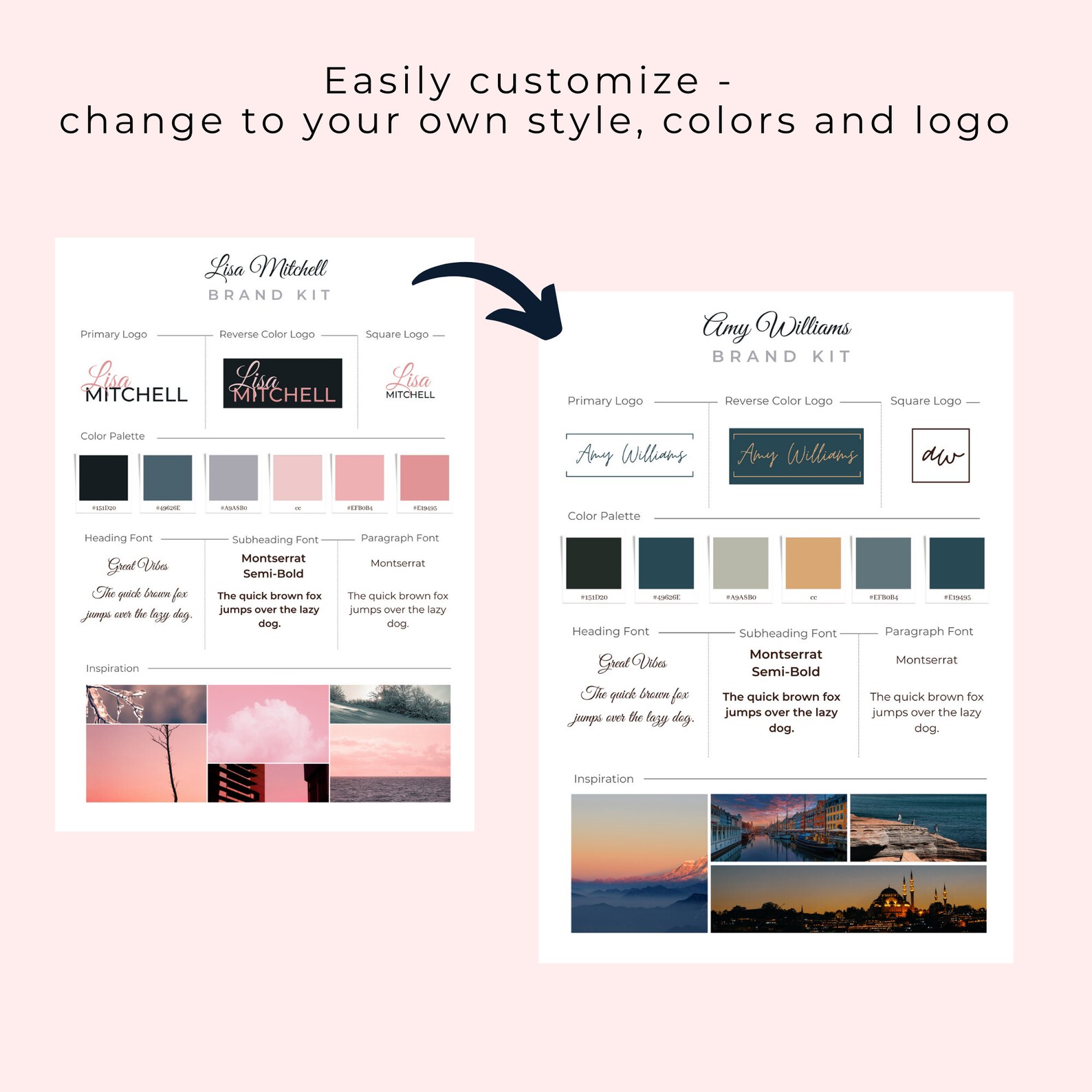 Canva Brand Kit Template Brand Board Template Branding Kit Etsy