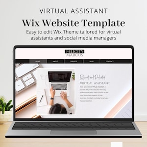 Wix Website Template, Virtual Assistant Website, Social Media Manager, Wix Template Website Design, Wix Website Design, Wix Blog Theme