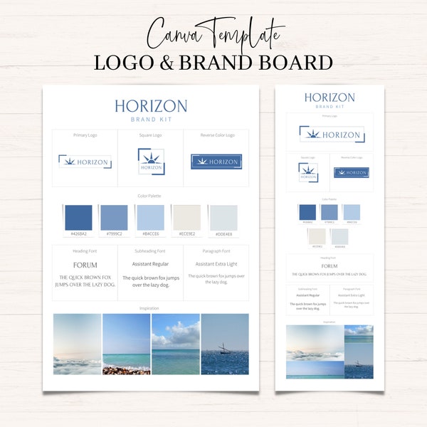 Canva Brand Kit Template | Premade Branding Kit | Premade Logo | Brand Board Template | Brand Aesthetic | Nautical, Outdoors, Travel, Unisex