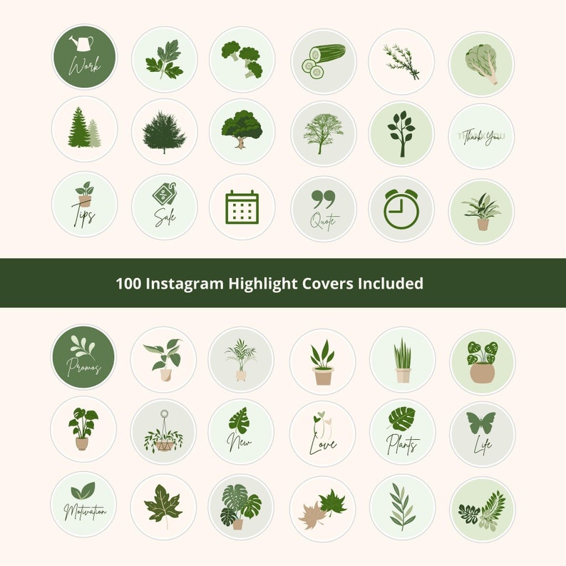 Gardening Instagram Highlight Covers Plant Store Highlight Etsy