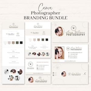 Photographer Branding Kit, Canva Branding Bundle, Photography Brand Kit, Complete Brand Kit, Premade Logo, Business Card, Email Signature