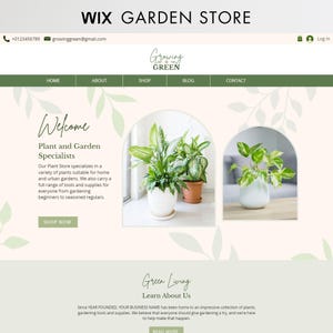 Wix Website Template, Wix Template Web Design, Wix Website Design, Wix Store Template, Gardening Store, Plants Shop, Garden Supplies, Green
