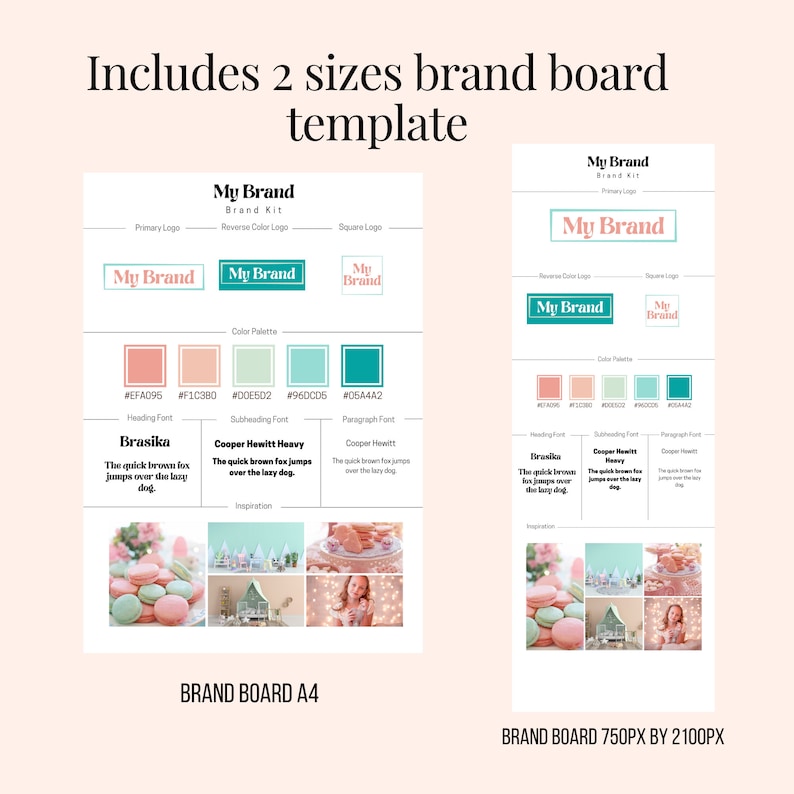 Canva Brand Kit Template Brand Board Template Pastel - Etsy