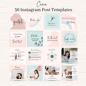 Instagram Post Templates Canva, Coach Instagram Templates, Canva Instagram Branding, Pink Social Media Templates, Canva Design, Coaching