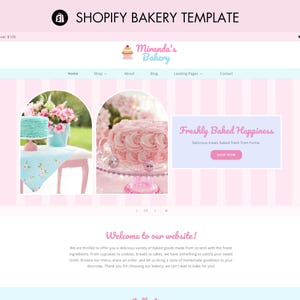 Shopify theme for bakery store | Website design template for Shopify 2.0 | Bright colorful aesthetic | Online shop web design